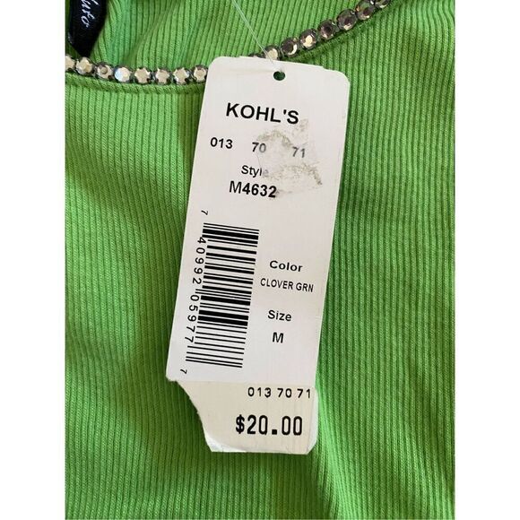 Nwt Assoluto Rhinestone Ribbed Tank Top Embellished - Picture 8 of 14